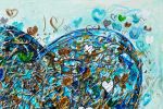 Heart of the Ocean — Original Textured Floral Painting | Oil And Acrylic Painting in Paintings by DaggArt. Item works with contemporary style