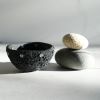 Medium Treasure Bowl in Black Concrete with Silver Rivets | Decorative Bowl in Decorative Objects by Carolyn Powers Designs. Item composed of brass & concrete compatible with minimalism and contemporary style
