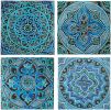 Set of 9 large turquoise tiles Outdoor wall art installation | Tiles by GVEGA. Item made of ceramic