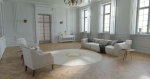 Astros Moon Circle | Area Rug in Rugs by Woop Rugs. Item composed of fabric and fiber