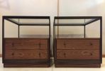 Walnut Side Tables | Tables by Kula Solutions. Item composed of oak wood & steel