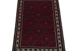 Vintage Baluch Afghan rug in Red, Blue & Black Patterns | Area Rug in Rugs by Rug and Kilim