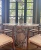 Calacatta Viola Marble Round Pedestal Dining Table | Tables by Phidias Atelier. Item made of marble