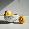 Medium Treasure Bowl in Textured White Concrete with Brass F | Decorative Bowl in Decorative Objects by Carolyn Powers Designs. Item made of brass with concrete works with minimalism & contemporary style