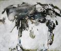"Emerging Spirit"  48" x 60" Black and White Commission | Oil And Acrylic Painting in Paintings by Jane Burton, Abstract Painting. Item made of canvas with synthetic