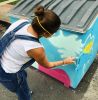 Bird Seed Dumpsters | Street Murals by Elisa Gomez Art | West Bar Val Wood Park in Denver. Item made of synthetic