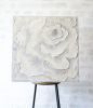Rosa Bianca - sculptural Wall Artwork | Wall Sculpture in Wall Hangings by Urban Plaster Bloom. Item composed of cement compatible with minimalism and contemporary style