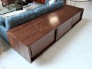 80 inch Custom handmade solid walnut media console cabinet | Storage by GideonRettichWoodworker. Item works with mid century modern & contemporary style