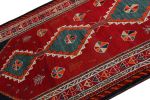 Antique Gabbeh Geometric Red and Blue Wool Persian Rug 10856 | Area Rug in Rugs by Rug and Kilim