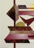 'Red Planet' - Abstract Collage Art | Mixed Media by Bent Street Collage Art & Design. Item made of paper works with modern & urban style