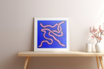 Wormeanism: Pink Conduit (Textured Square Acrylic Painting) | Oil And Acrylic Painting in Paintings by Stayfin. Item made of canvas works with minimalism & contemporary style