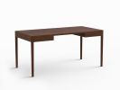 FRONT – Minimalist Work Desk in Solid Walnut Wood | Tables by MOR Design. Item made of walnut compatible with minimalism and mediterranean style