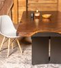 Handmade Walnut Dimensional Dining Table | Steel Base | Tables by SAW Live Edge. Item made of walnut & steel compatible with minimalism and mid century modern style