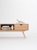 Media console, TV stand record player made of solid oak wood | Storage by Mo Woodwork | Stalowa Wola in Stalowa Wola. Item made of birch wood compatible with minimalism and mid century modern style