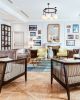 Tona Halo Milk Glass Chandelier - Short | Chandeliers by Atrix Lighting | Los Angeles in Los Angeles. Item made of steel with glass