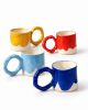 BAUHAUS Mugs with Oversized Handles — Set of 4 | Drinkware by Pottery & Poetry. Item made of ceramic works with contemporary style