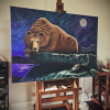 Moonlight Guardian | Paintings by Waylon Christner ART. Item composed of canvas in contemporary or country & farmhouse style