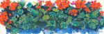 My Best Friend's Geraniums | Oil And Acrylic Painting in Paintings by Claire Desjardins. Item composed of canvas and synthetic