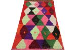 Vintage Moroccan Runner Rug with Polychromatic Diamond | Area Rug in Rugs by Rug and Kilim