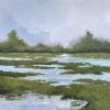 Meadow Stillness - Coastal Wetlands Painting on Canvas | Oil And Acrylic Painting in Paintings by Filomena Booth Fine Art. Item composed of canvas in contemporary or coastal style