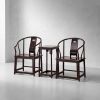 Imperial Black-Gold Ming Style Horseshoe Taishi Chair Set | Armchair in Chairs by Dynasty Artisan. Item made of wood works with contemporary & eclectic & maximalism style