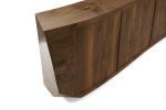 Asymmetrical Low Bookcase in English Walnut | Book Case in Storage by Jonathan Field. Item composed of wood