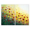 A Bloom of Happiness (Diptych) | Oil And Acrylic Painting in Paintings by DaggArt. Item made of canvas & synthetic