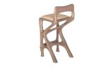 Amorph Chimera Bar Stool with Back, Stained Gray Oak | Chairs by Amorph. Item composed of wood & leather
