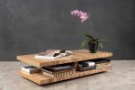 Modern Floating Oak Coffee Table | Tables by Aeterna Furniture. Item composed of oak wood