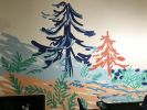 Forest Mural | Murals by Murals By Marg | WeWork in Toronto. Item composed of synthetic