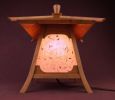Japanese Lamp / Lantern In Cherry Wood -"Kodama" | Table Lamp in Lamps by Studio Straylight. Item made of wood with paper works with japandi & asian style