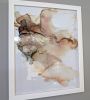 Caramel Drift | Signed Alcohol Ink Painting on Glass | Mixed Media by Amber Lamoreaux Art. Item compatible with modern style