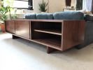 80 inch Custom handmade solid walnut media console cabinet | Storage by GideonRettichWoodworker. Item works with mid century modern & contemporary style