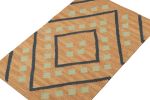Rug & Kilim’s Tribal style Kilim in Gold with Black & Green | Area Rug in Rugs by Rug and Kilim. Item composed of wool