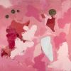 Play #12 — Pink Abstract Oil on Canvas (30×30 in) | Oil And Acrylic Painting in Paintings by Vincent Salvati – Contemporary Abstract Painter | NJ`. Item made of canvas compatible with minimalism and contemporary style