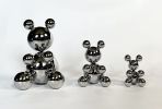 Stainless Steel Bear Family of 3 Sculpture Minimalistic Anim | Sculptures by IRENA TONE. Item made of steel compatible with minimalism and art deco style