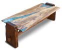 Live edge oak epoxy inlay coffee table | Tables by Abodeacious. Item composed of oak wood