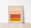 Persimmon Orange & Gold Stripe Fine Art Print | Prints in Paintings by Emily Keating Snyder. Item works with mid century modern & contemporary style