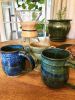 Pair of Round Bellied Horizon Mugs, Handmade stoneware | Drinkware by Honey Bee Hill Ceramics