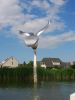 Large Stainless Steel Flower Sculpture | Public Sculptures by Jeroen Stok. Item made of steel