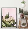 Prickly Pear Cactus on Pink | Photography by Capricorn Press. Item composed of paper