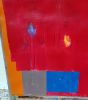 Red composition VI | Oil And Acrylic Painting in Paintings by Luis Medina. Item made of paper works with minimalism & contemporary style