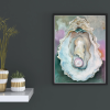 Oceans Iridescent Heart | Paintings by Sarah Butcher Art. Item composed of wood and canvas in coastal style