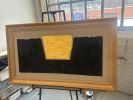 Gold and Carbon Painting on Spanish Linen Minimalist | Decorative Objects by RGB Fine Art. Item made of canvas works with minimalism & contemporary style