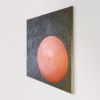 Red Disk on Rifle-green Texture (SOLD) | Oil And Acrylic Painting in Paintings by Alessia Lu. Item composed of canvas in minimalism or contemporary style