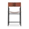 ¨Repose¨Counter StoolW/Backrest Leather&Rubbered Steel Frame | Chairs by Jover + Valls. Item composed of steel and leather in contemporary style
