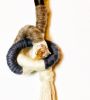 Knotty Wall Sculpture-Neutral | Wall Hangings by Trudy Perry. Item composed of fabric & stone