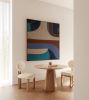 Mid Century Modern Geometric Artwork | Oil And Acrylic Painting in Paintings by Berezart. Item composed of canvas in boho or minimalism style