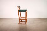 Piero Stool in Argentine Rosewood and Leather-Wrapped Back | Chairs by Costantini Design. Item composed of wood and leather
