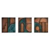 Abstract Geometric Copper Wall Sculpture with Verdigris | Wall Hangings by Element 29 Metalcraft. Item made of copper works with contemporary & art deco style